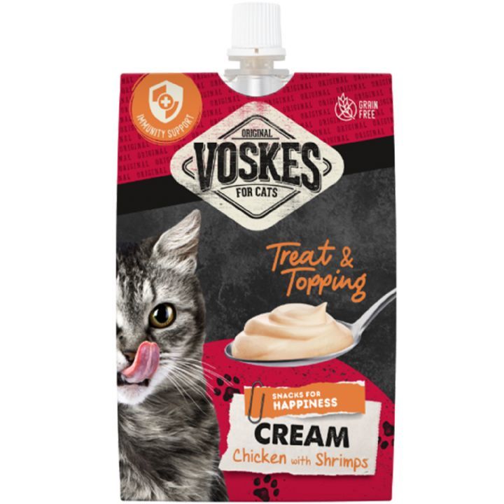 VOSKES CREAM KEDİ ÖDÜL TAVUK-KARİDES 90GR*15.(647)