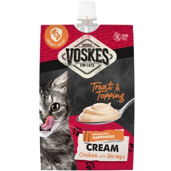 VOSKES CREAM KEDİ ÖDÜL TAVUK-KARİDES 90GR*15.(647)