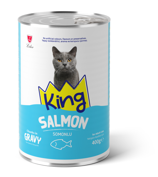 KİNG KEDİ KONS SOMONLU GRAVY SOS 400GR*12..(693)