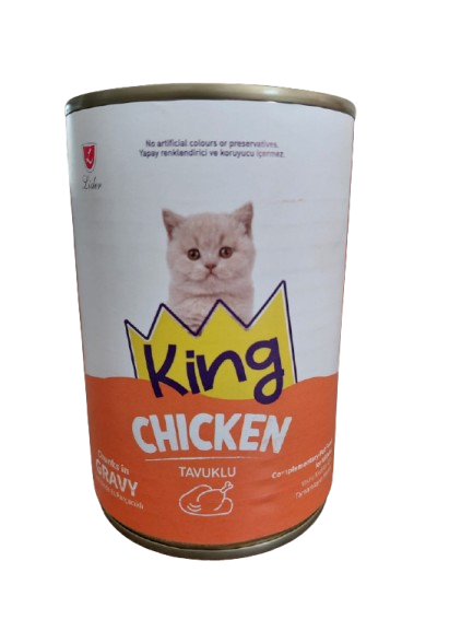KİNG KEDİ KONS YAVRU-TAVUK GRAVY SOS 400GR*12(877)