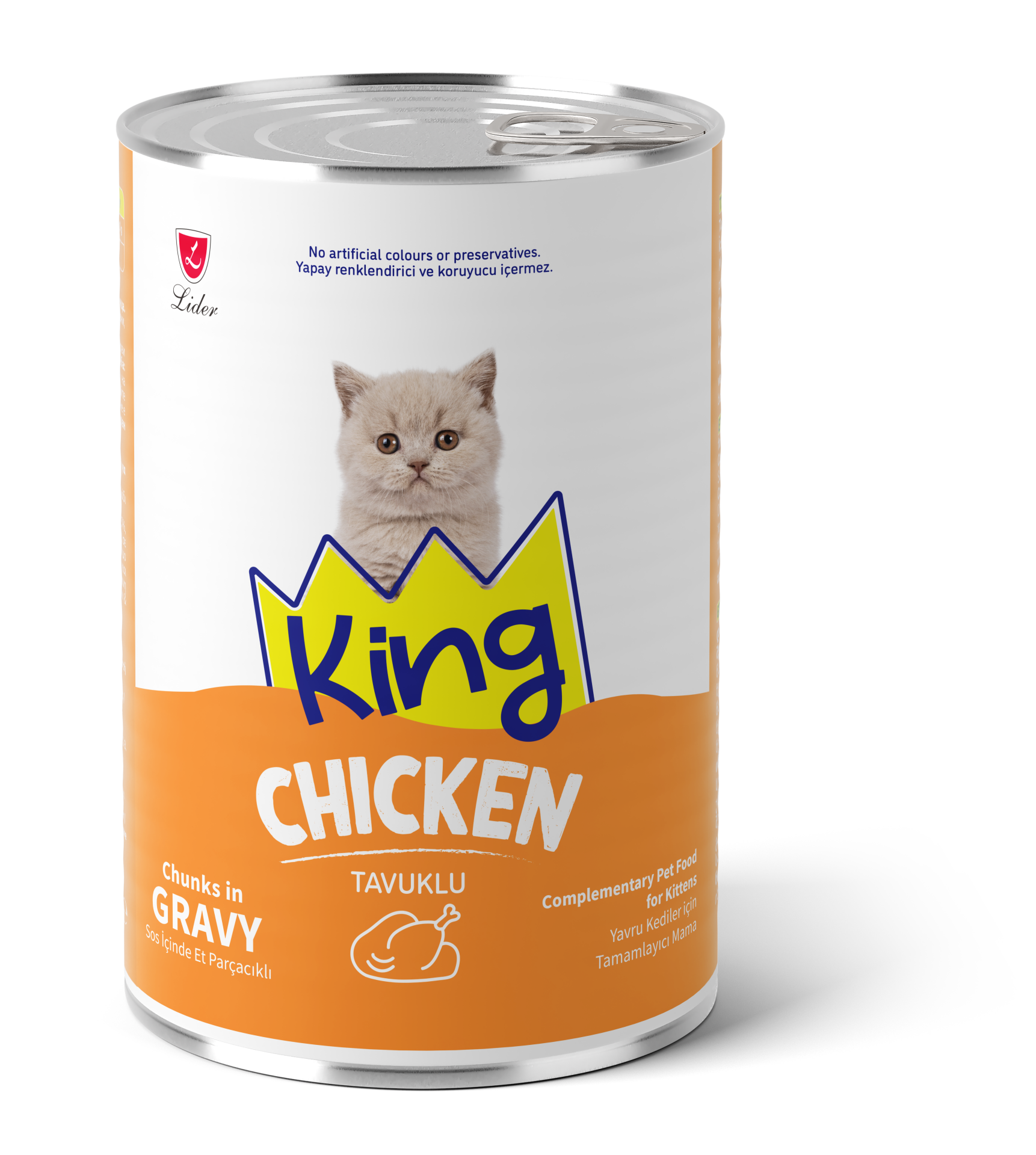 KİNG KEDİ KONS YAVRU-TAVUK GRAVY SOS 400GR*12(877)