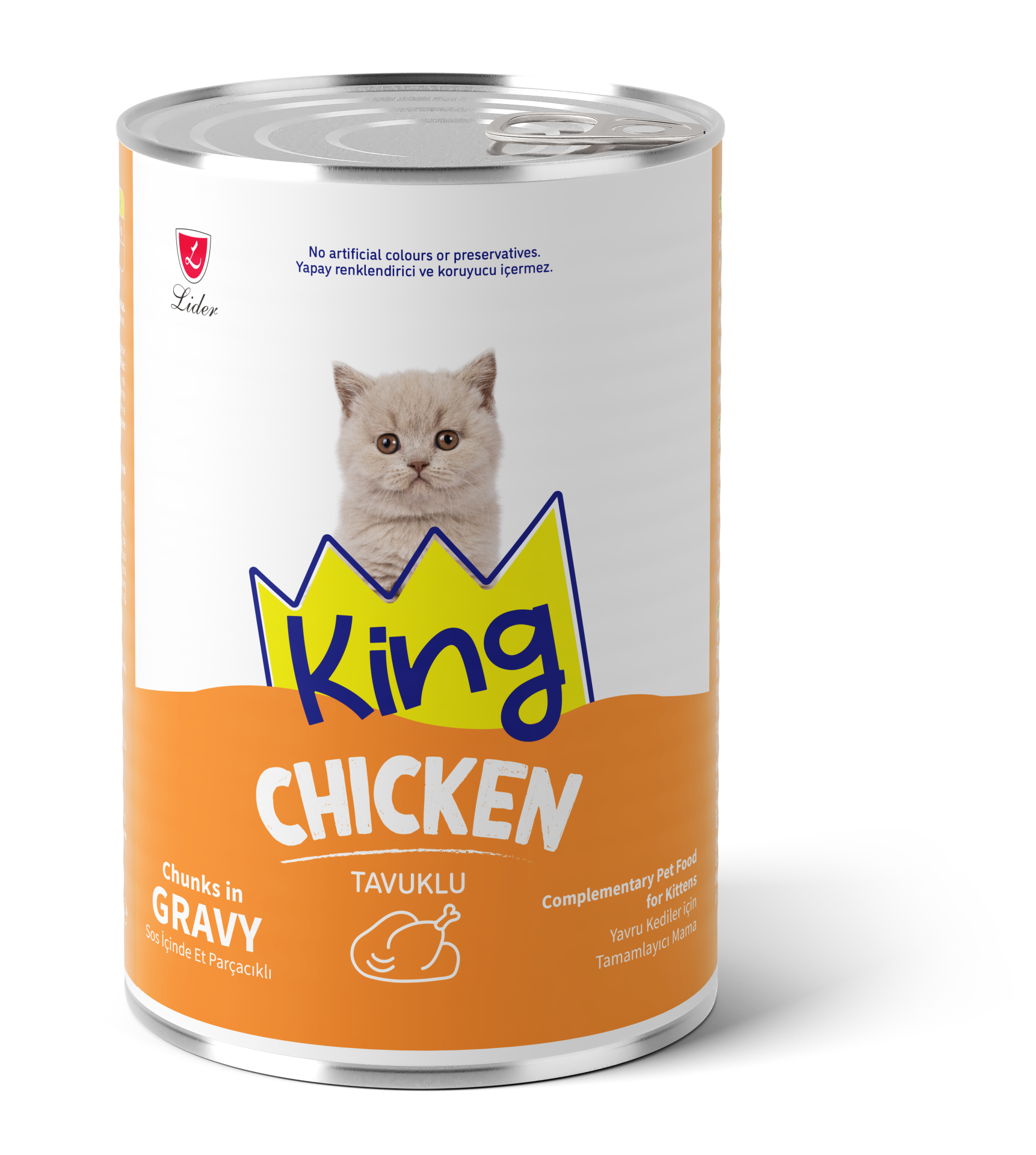 KİNG KEDİ KONS YAVRU-TAVUK GRAVY SOS 400GR*12(877)