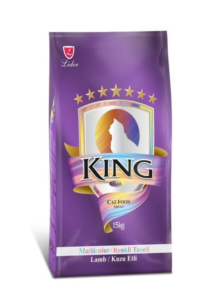 KİNG KEDİ MAM RENKLİ TANELİ&KUZU ETLİ 15 KG..(520)
