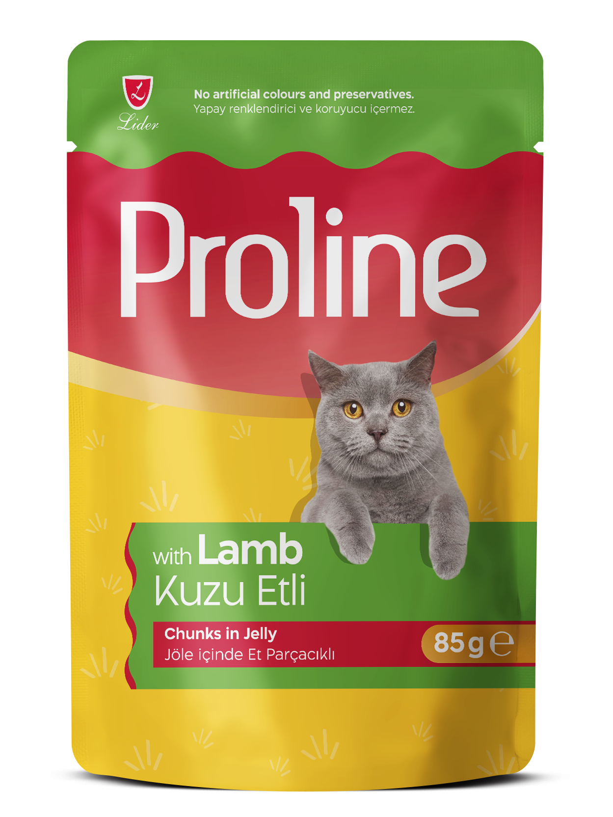 PROLİNE KEDİ POUCH KUZU ETLİ JÖLELİ 85GR*22.(251)