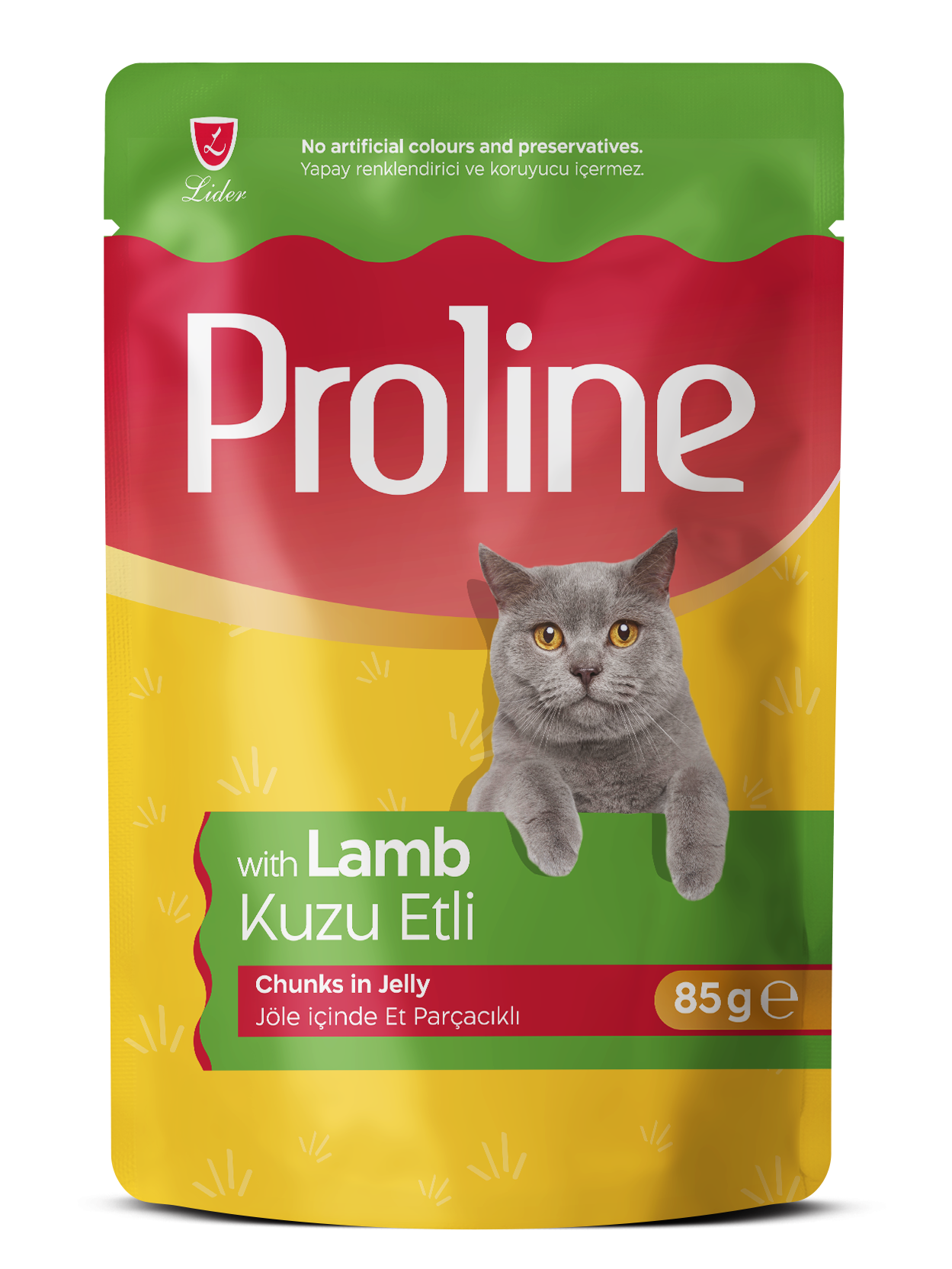 PROLİNE KEDİ POUCH KUZU ETLİ JÖLELİ 85GR*22.(251)