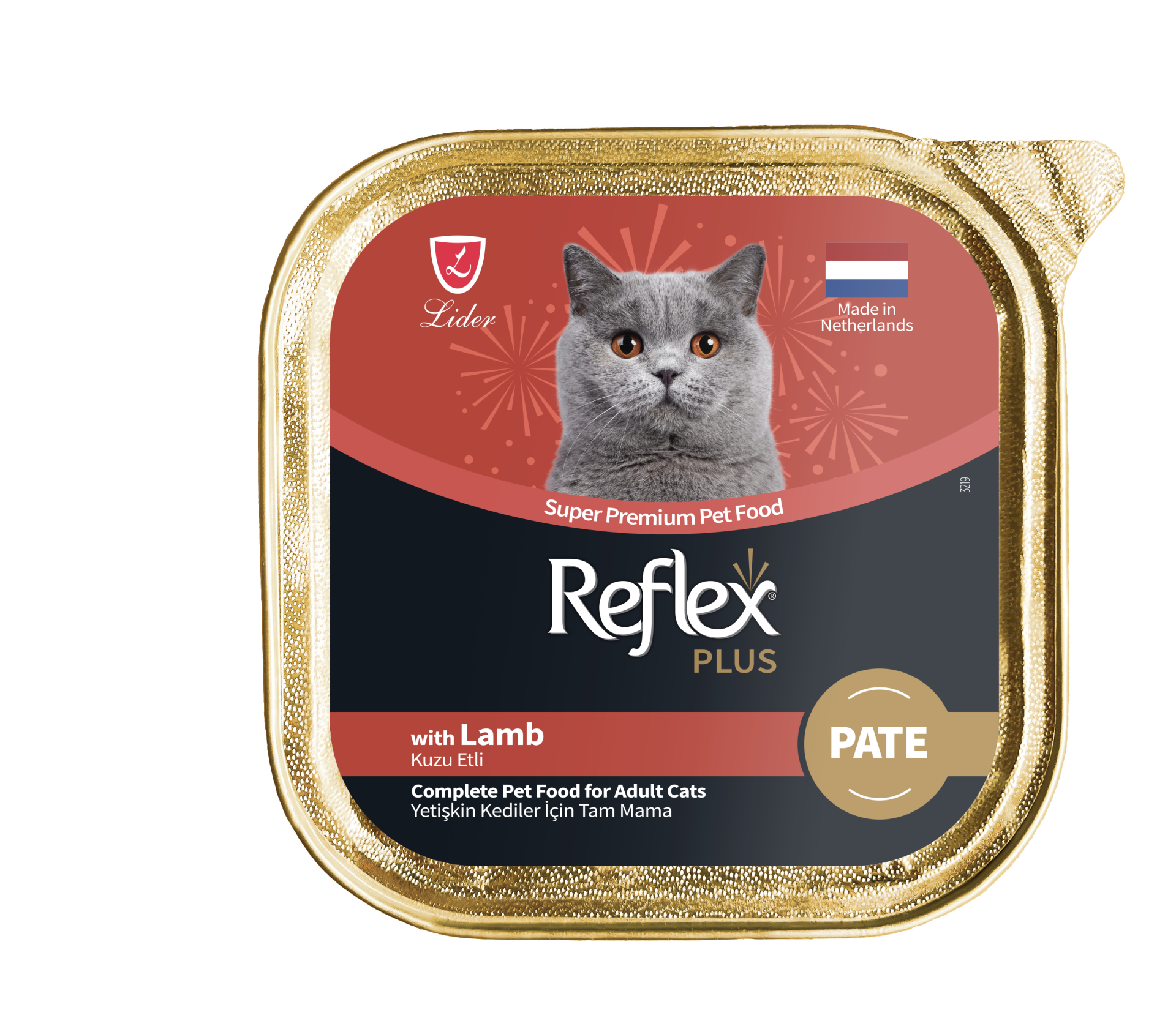REF.PLUS KEDİ ALM KUZU ETLİ PATE 85GR*16..(834)