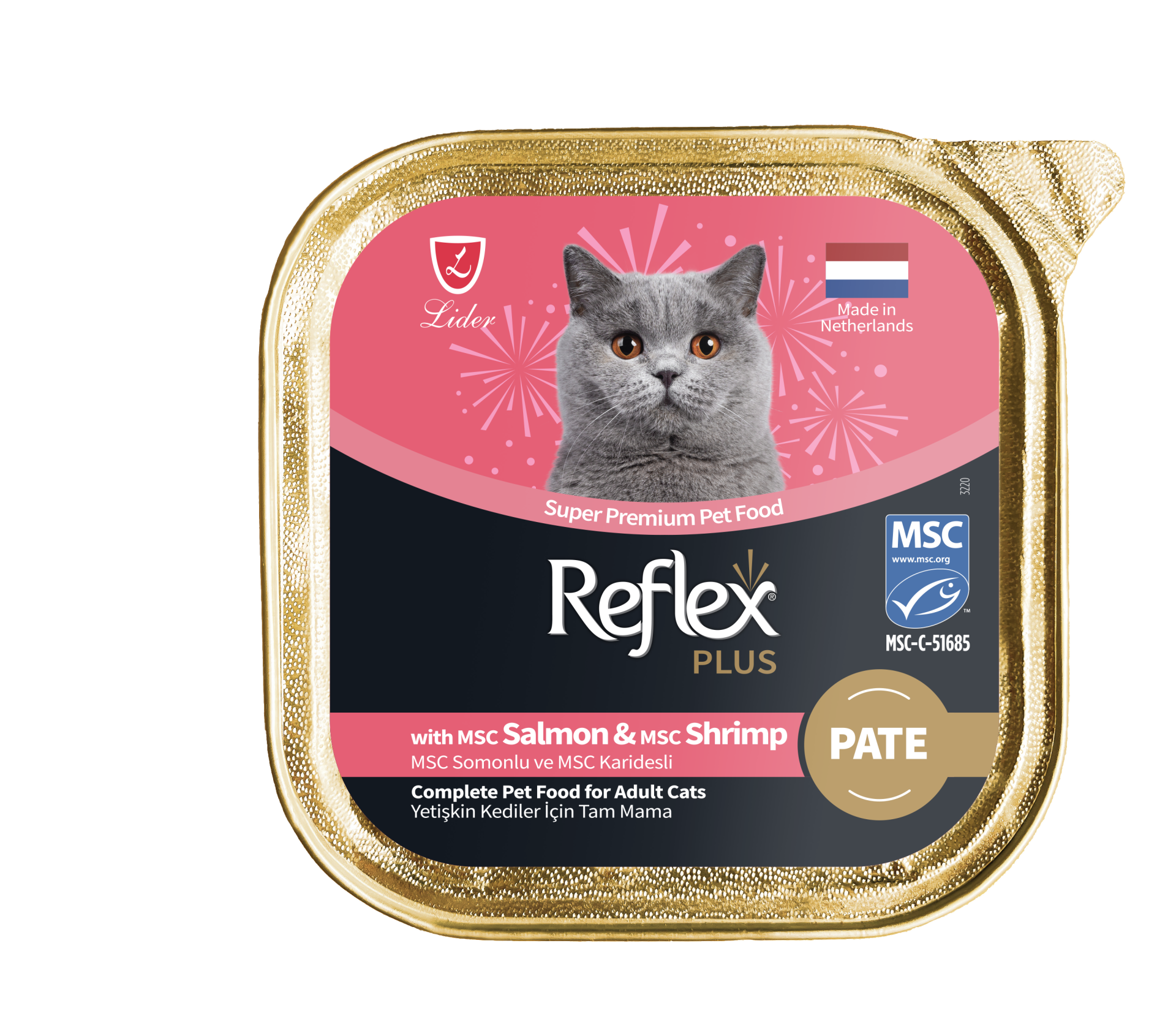 REF.PLUS KEDİ ALM SOMON-KARİDES PATE 85GR*16.(841)