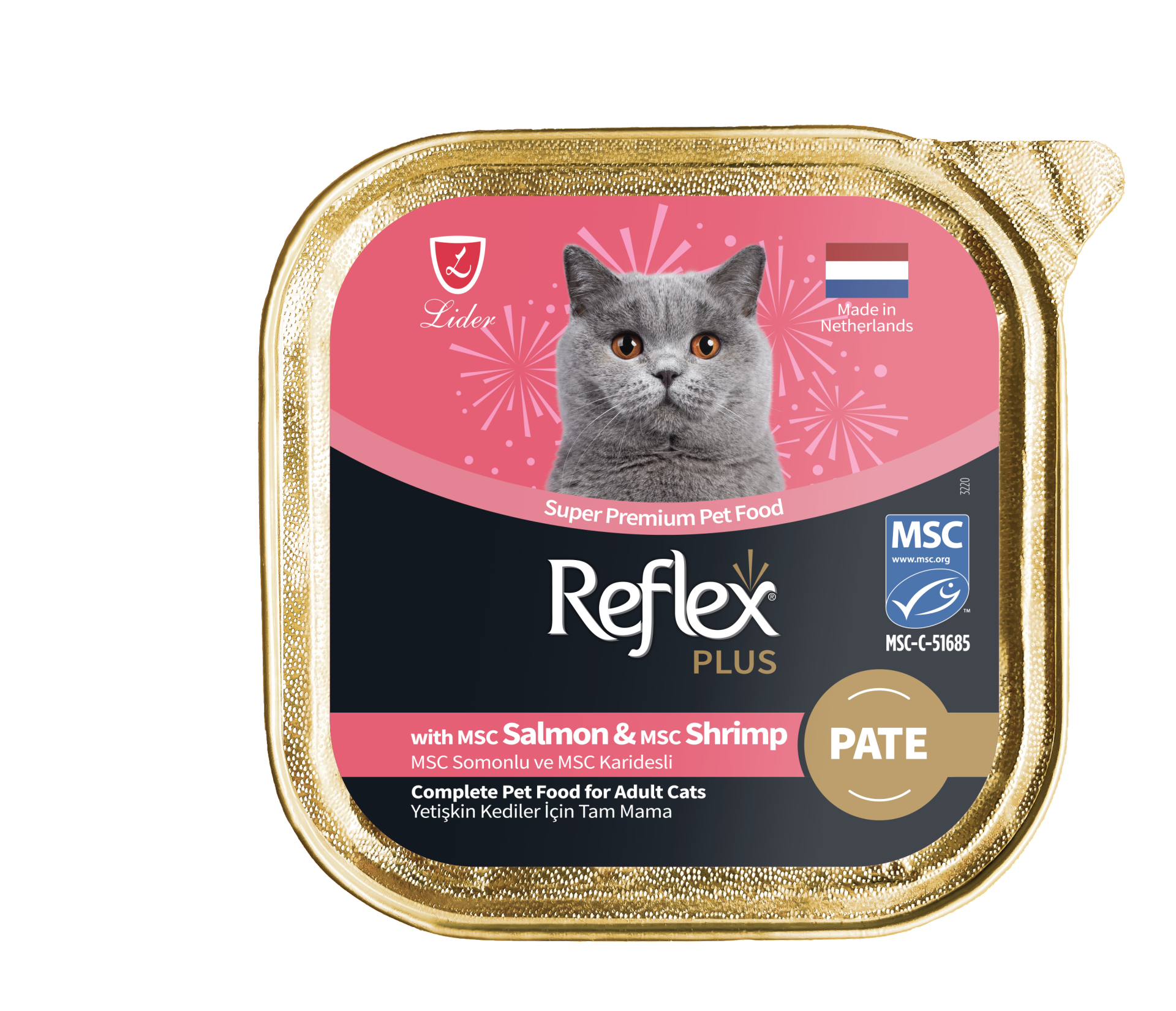 REF.PLUS KEDİ ALM SOMON-KARİDES PATE 85GR*16.(841)