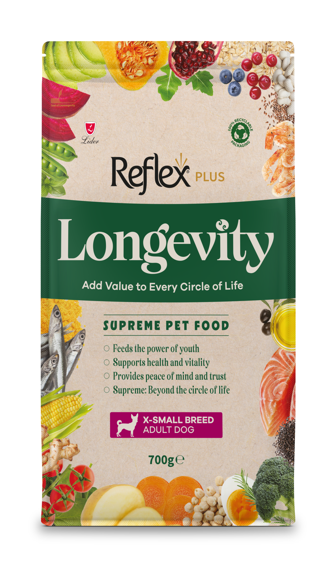 REF PLUS LONGEVITY XS YET KÖP MAM 700 GR*18..(591)