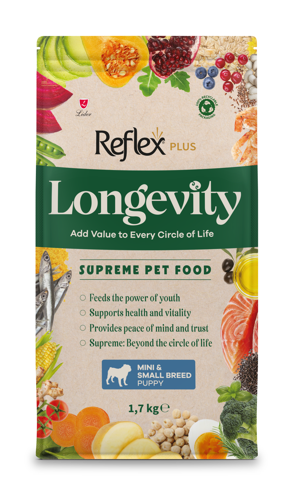 REF PLUS LONGEVITY XS-S YAV KÖP MAM 1.7 KG*12(607)