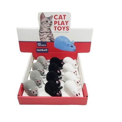 NUNBELL KEDİ OYUNCAĞI KURMALI FARE 12 Lİ..(272)
