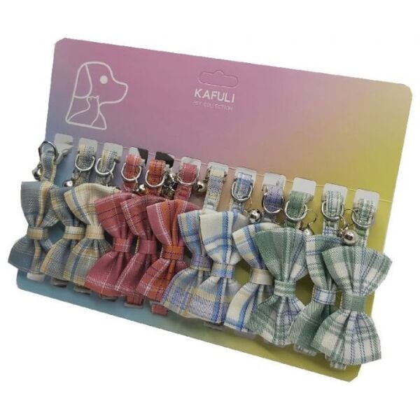 KAFULİ KEDİ BOYUN TASMASI FİGÜRLÜ 12Lİ SET...(528)