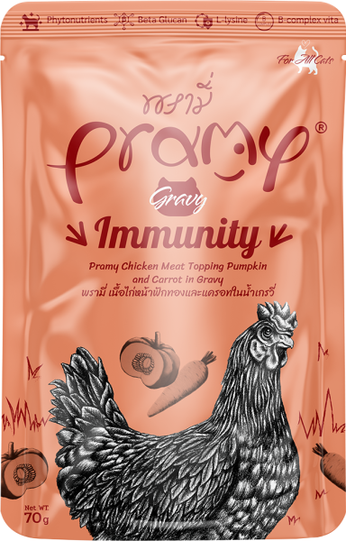 PRAMY KEDİ MAM TAVUKLU-BAL.KAB-HAV 12*70GR..(447)