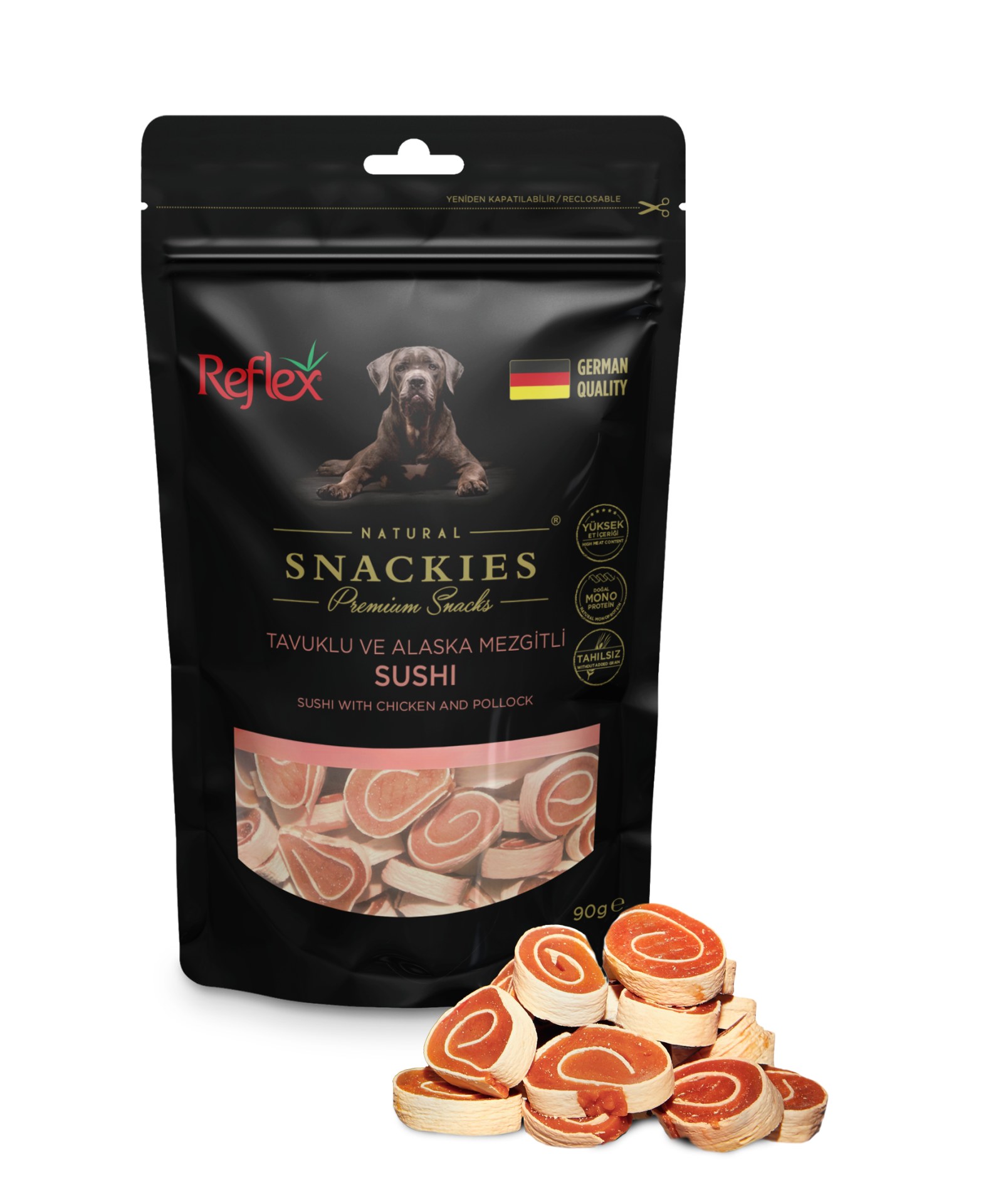 REF. SNACKİES TAVUKLU-BALIKLI SUSHİ 90GR*16.(046)