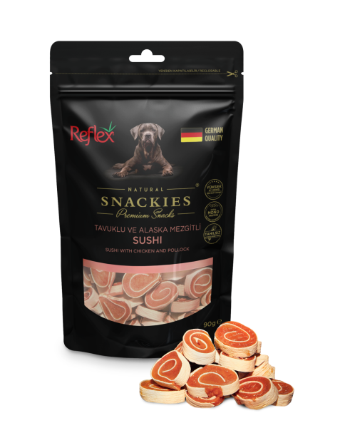 REF. SNACKİES TAVUKLU-BALIKLI SUSHİ 90GR*16.(046)