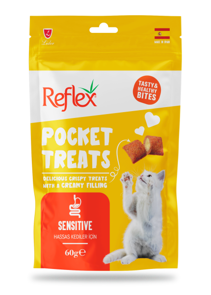 REF. POCKET TREATS HASSAS KEDİ İÇİN 60GR*10..(707)