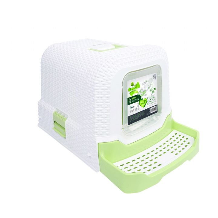 M-PETS ECO RATTAN KEDİ TUVALETİ WHİTE GREEN..(226)