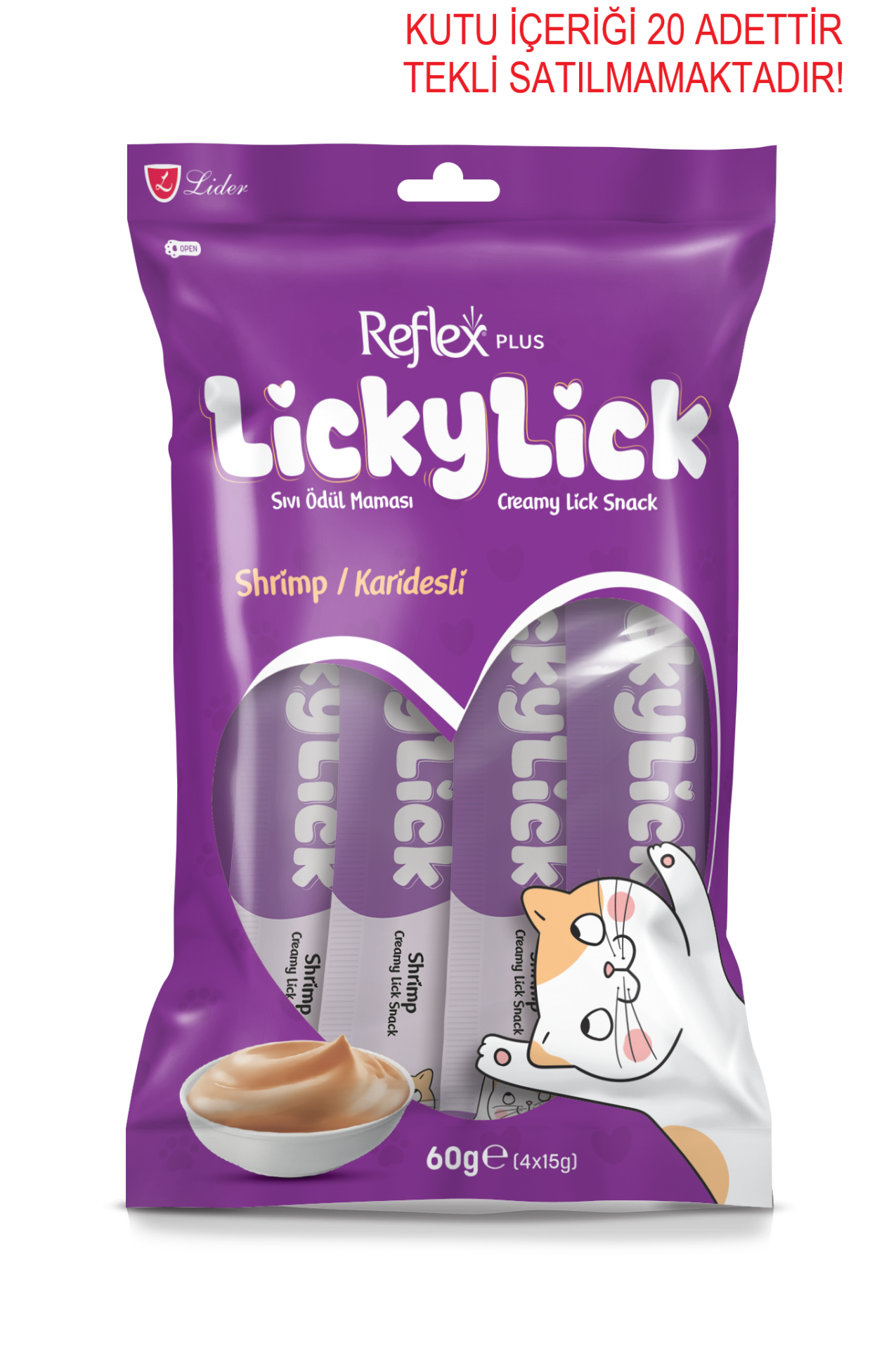 LİCKYLİCK KARİDESLİ SIVI ÖDÜL 4 LÜ 60GR*20...(164)
