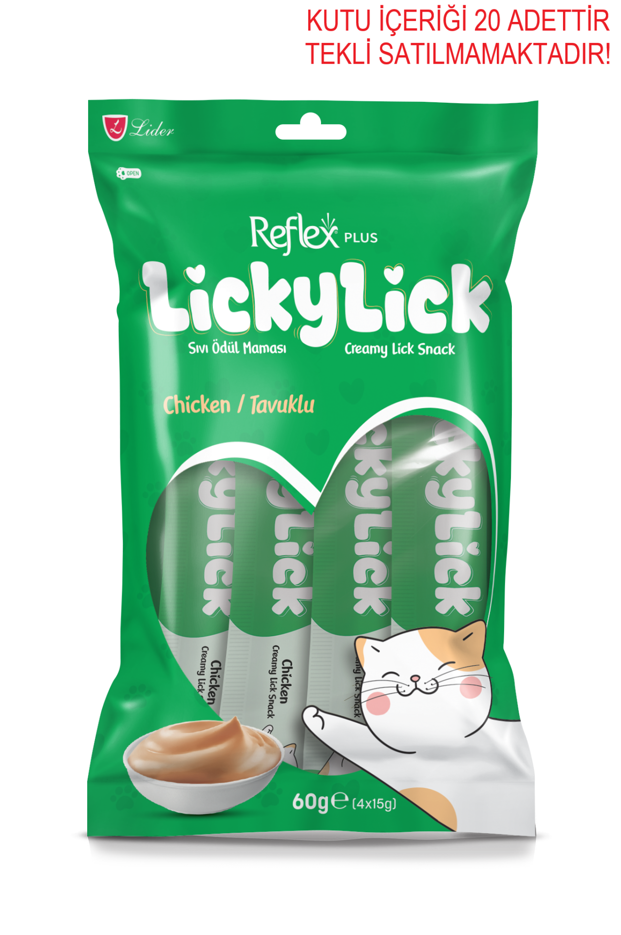 LİCKYLİCK TAVUKLU SIVI ÖDÜL 4 LÜ  60GR*20...(140)