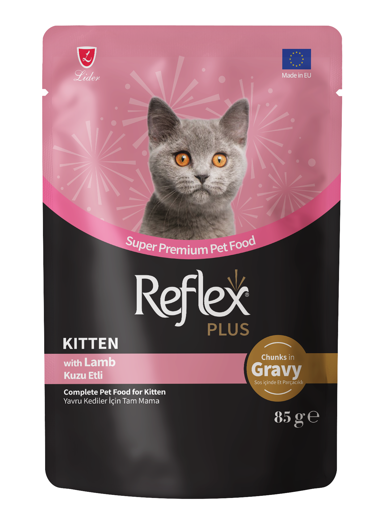 REF.PLUS KEDİ POUCH YAVRU KUZU ETLİ 85GR*22..(135)