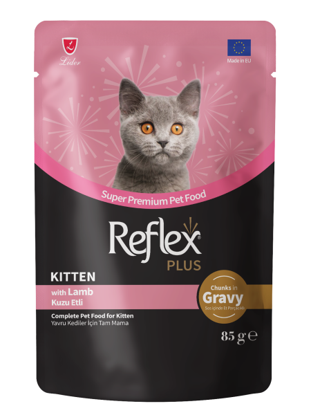 REF.PLUS KEDİ POUCH YAVRU KUZU ETLİ 85GR*22..(135)