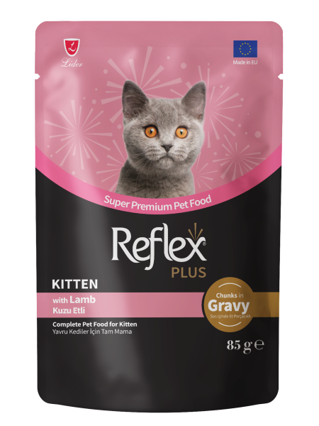 REF.PLUS KEDİ POUCH YAVRU KUZU ETLİ 85GR*22..(135)