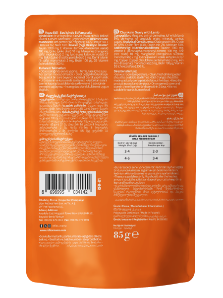 REF. PLUS KEDİ POUCH KUZU ETLİ  85gr*22..(142)