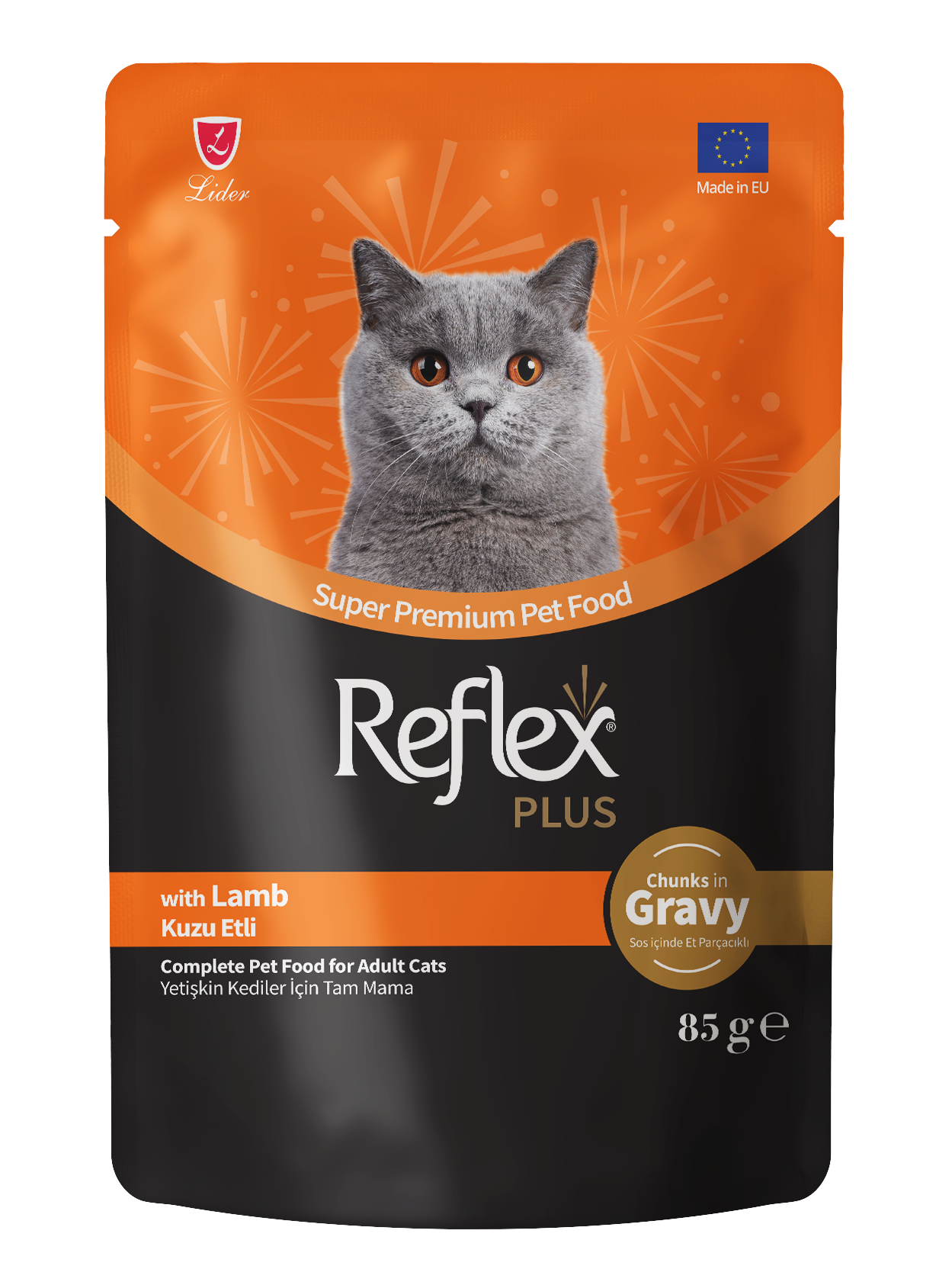 REF. PLUS KEDİ POUCH KUZU ETLİ  85gr*22..(142)