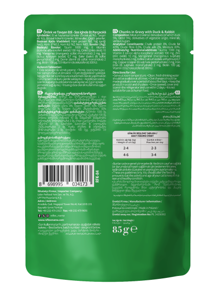 REF. PLUS KEDİ POUCH ÖRDEK-TAVŞAN 85GR*22..(173)