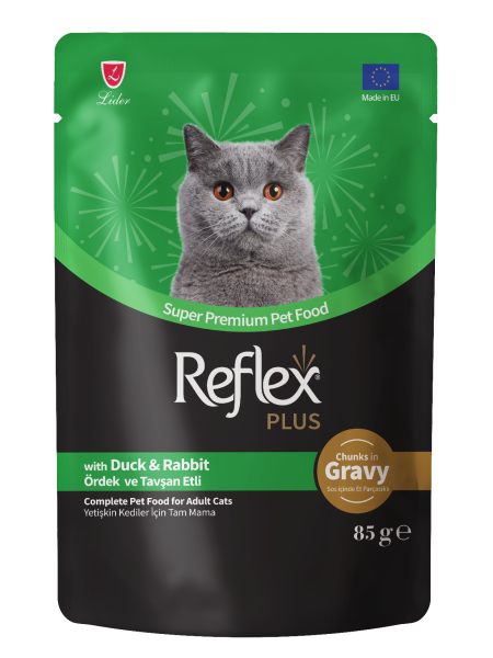 REF. PLUS KEDİ POUCH ÖRDEK-TAVŞAN 85GR*22..(173)
