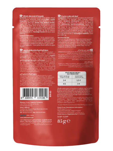 REF.PLUS KEDİ POUCH STERİLİZED-BİFTEKLİ 85GR.(180)