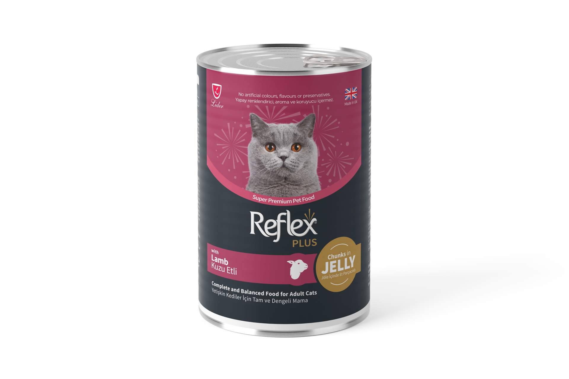 REF PLUS KEDİ KONS KUZU ETLİ JÖLELİ 400GR*12(599)