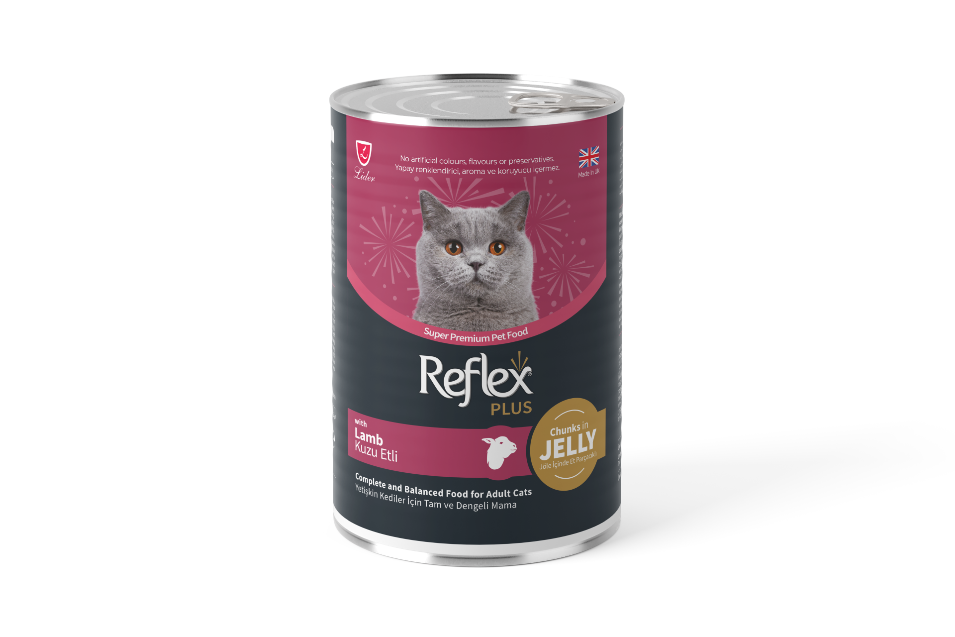 REF PLUS KEDİ KONS KUZU ETLİ JÖLELİ 400GR*12(599)