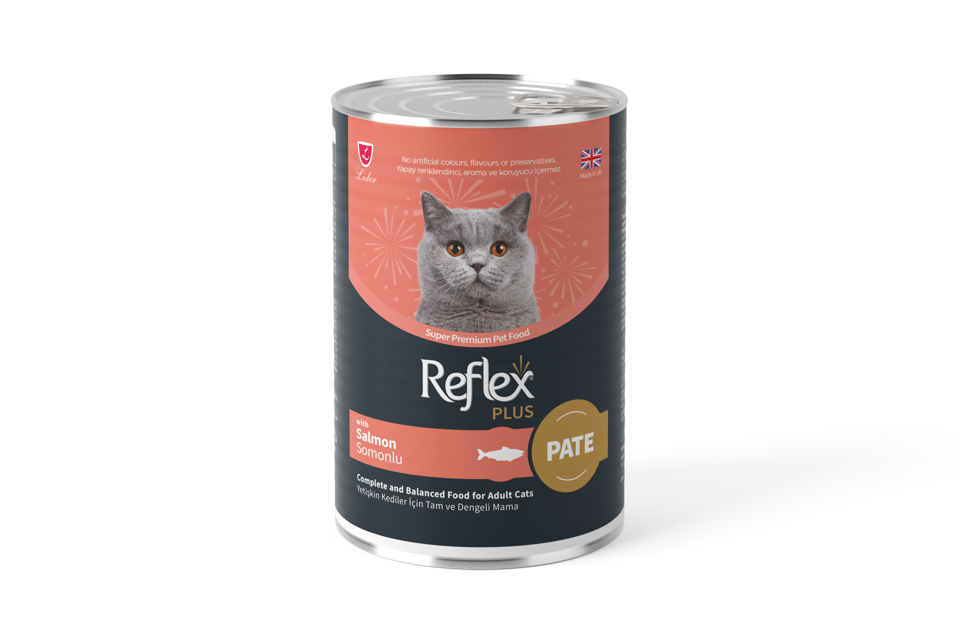 REF PLUS KEDİ KONS PÜRE SOMONLU 395GR*12..(636)