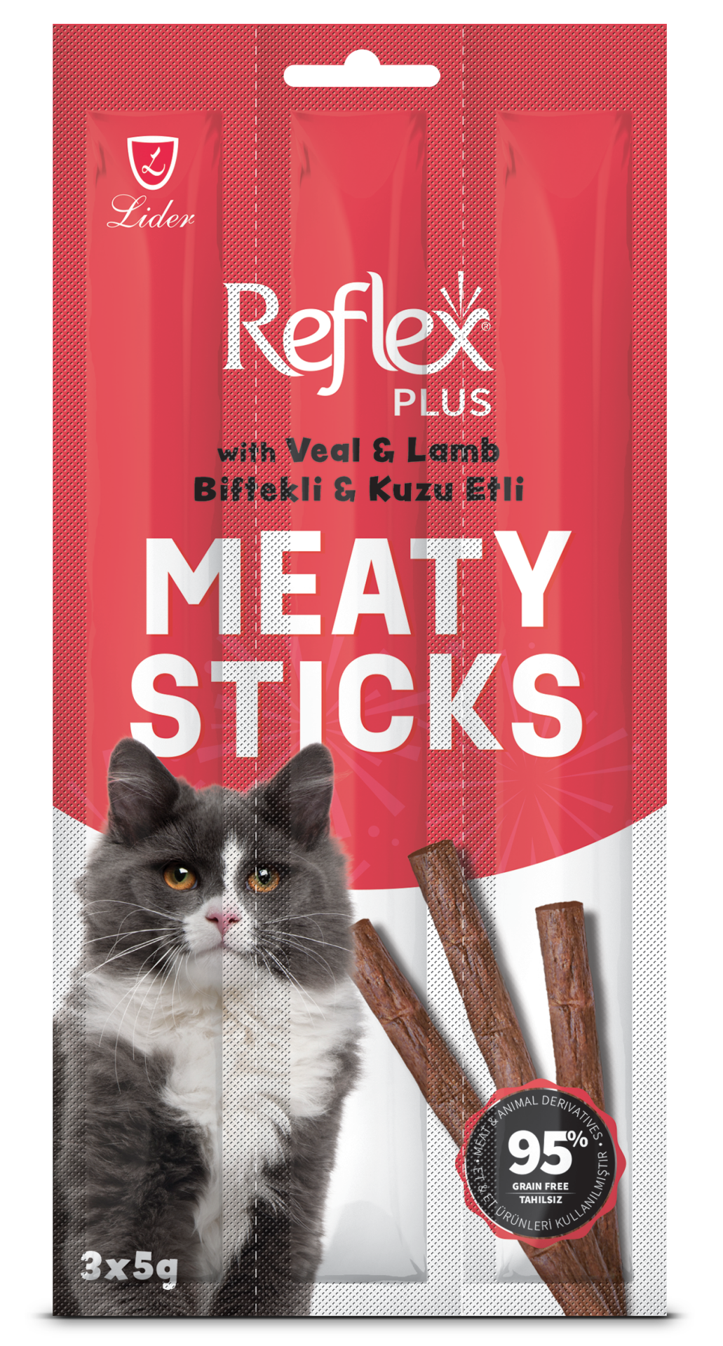 REF KEDİ ÖDÜL ÇUBUK DANA&KUZU ETLİ 3*5GR*35 (182)