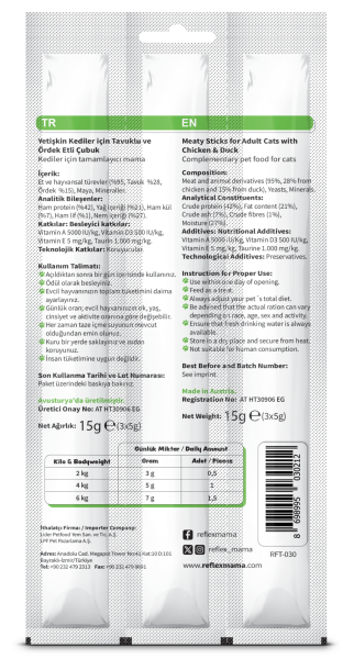 REF KEDİ ÖDÜL ÇUBUK TAVUK&ÖRDEK 3*5GR*35..(212)