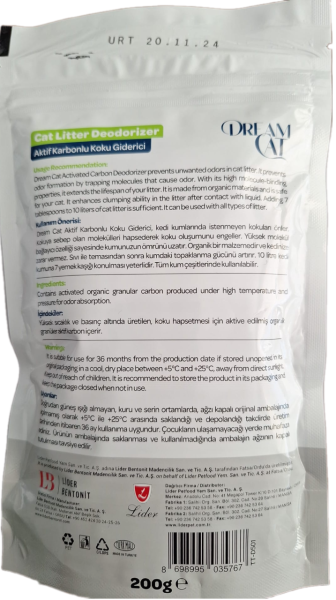 DREAMCAT AKTİF KARBONLU KOKU GİDERİ 200GR*48.(767)