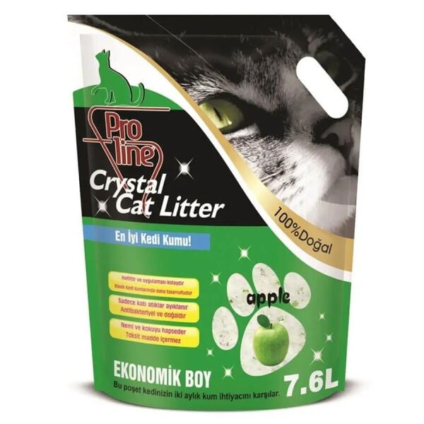 PROLİNE KRİSTAL KEDİ KUMU ELMA KOKULU 7.6*4..(474)